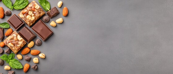 Delicious Vegan Protein Bars with Nuts and Chocolate