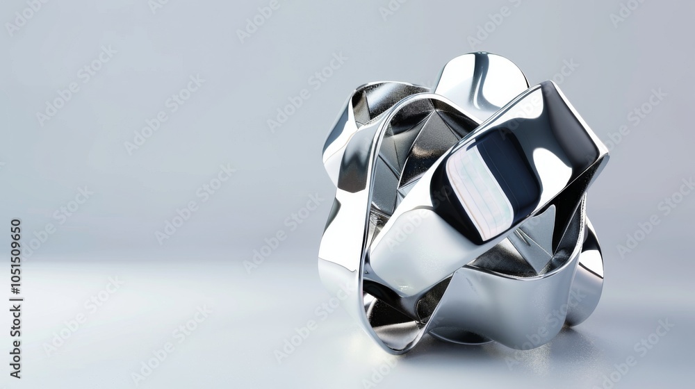 Wall mural 3d render of abstract art with surreal 3d organic ball in curve wavy smooth and soft bio forms in ma