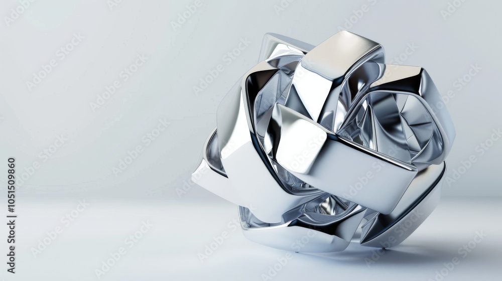 Wall mural 3d render of abstract art with surreal 3d organic ball in curve wavy smooth and soft bio forms in ma