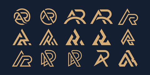 Set of Monogram Initial Letter AR RA, Design Logo Inspiration 