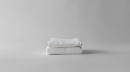 Fototapeta premium Stack of Two White Towels 