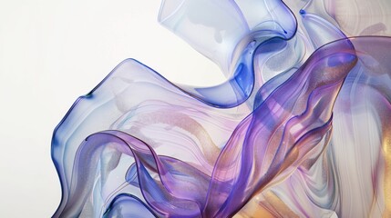 3d render of abstract art fashion 3d background with part of surreal organic curve round wavy elegance meta substance of spherical alien flower sculpture in blue and red matte glass gradient color