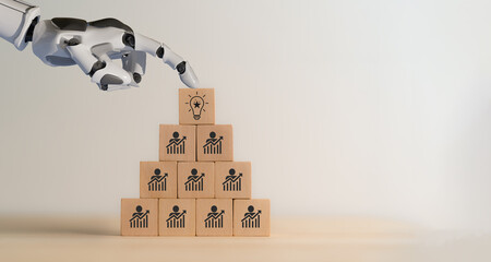 Upskilling employees concept. Advanced skills to enhance performance, increase job satisfaction and prepare for future roles. Skill training programs for AI technologies and digital transformation.