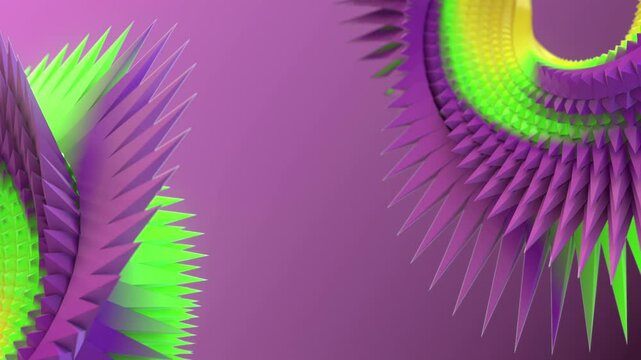 Loop animation of twisted figures in the form of Mebius rings. 3d rendering 4K