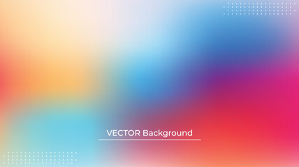 Smooth and blurry colorful gradient mesh background. Modern bright rainbow colors. Easy editable soft colored vector banner template. Premium quality