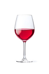 Glass of red wine isolated on white background