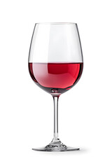 Glass of red wine isolated on white background