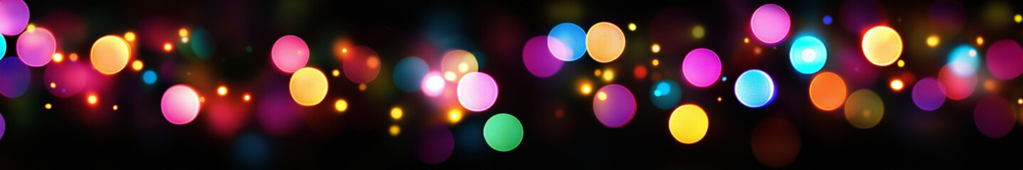 Multicolored carnival-themed bokeh lights