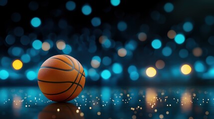 Obraz premium Vibrant Basketball on a Soft Focus Background