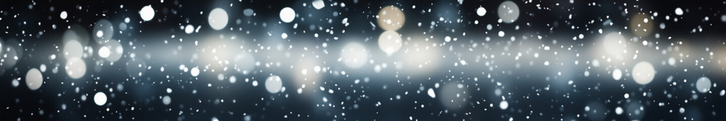 Fototapeta premium Bright white bokeh on a dark background creating a dreamy atmosphere