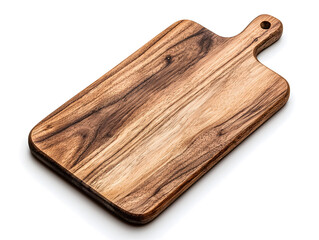 Fototapeta premium Top view Wooden Cutting board, isolated on white background
