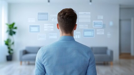 Businessman Engaging with Augmented Reality Technology