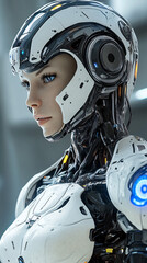 AI Artificial Intelligence Robot Head with digital graphic Brain Engine inside with clipping path, 3D rendering
