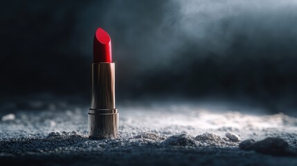 Red Lipstick in a Smoky Setting