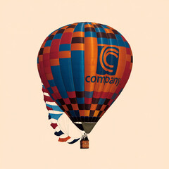 Fototapeta premium Colorful Hot Air Balloon with Company Logo