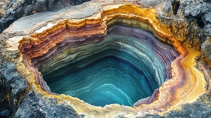 Naklejka premium Amazing colorful rock with layers in pure water