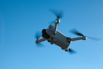 drone in flight. flying drone in  altitude.