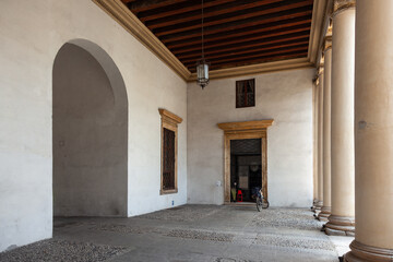 Interior of the loggia of the city's Palladian palace.