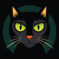 Halloween cat background in flat design
