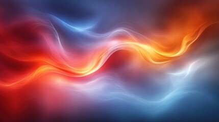 Obraz premium Abstract Glowing Waves in Red, Orange, and Blue Hues