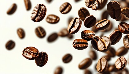 Obraz premium Coffee beans on a white background