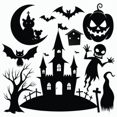 Halloween silhouette elements
