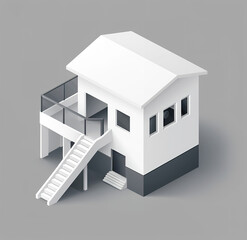 Fototapeta premium 3d white building