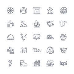 Vector Winter Icons Set of Illustrations for Festive Celebrations