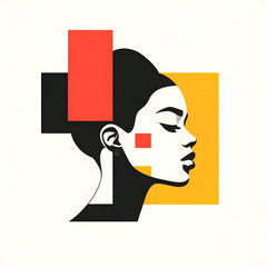 Modern Beauty Concepts: Women in Dynamic Urban and Natural Environments, Featuring Bold Geometric Designs and Retro Album Cover Inspirations