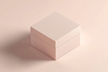 A simple, closed box on a beige background.