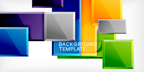 Fototapeta premium Colorful squares and rectangles. Vector Illustration For Wallpaper, Banner, Background, Card, Book Illustration, landing page