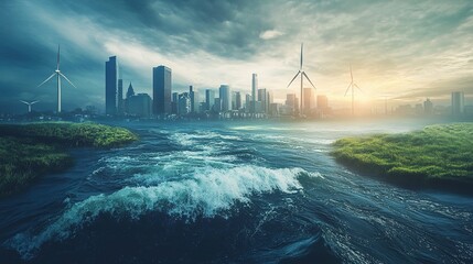 Renewable energy sources powering disaster recovery initiatives.