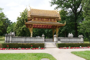 Thailändischer Tempel Thai Sala im Kurpark von Bad Homburg vor der Höhe