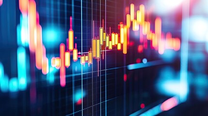 Abstract financial graph, stock market data analysis, modern design.