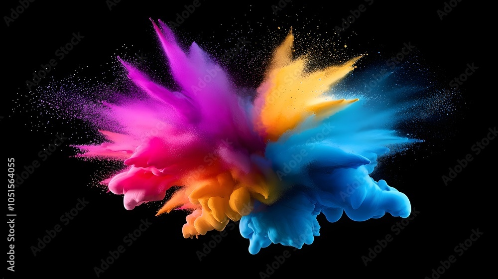 Aufkleber vibrant color on solid backdrop - futuristic artistic design with balanced composition for eye-catch
