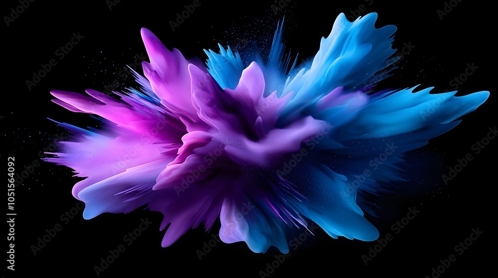 Poster vibrant color in futuristic design - artistic isolated composition on solid backdrop for stunning vi