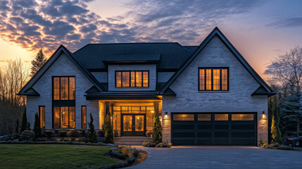 Obraz premium Exterior of a modern traditional house 