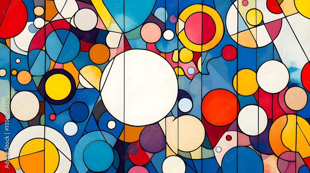 Poster abstract background with colorful geometric shapes and lines
