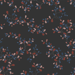 seamless pattern of branches and leaves