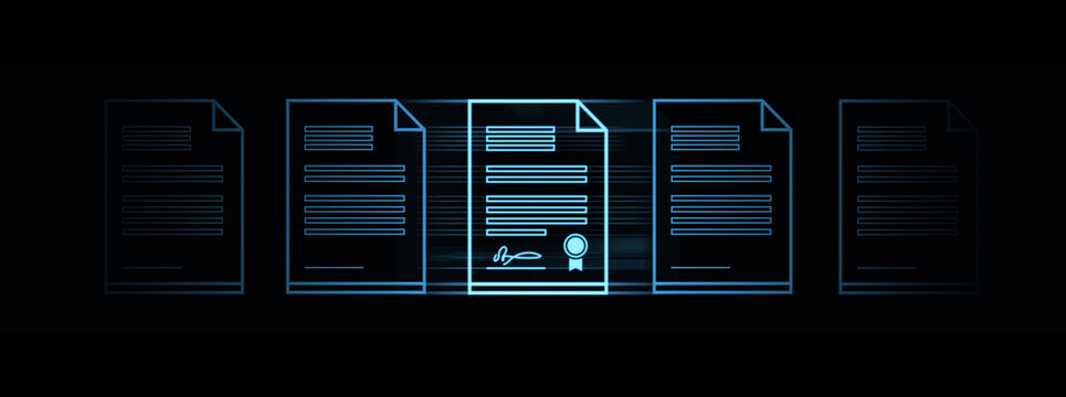 Glowing electronic document files and digital signature