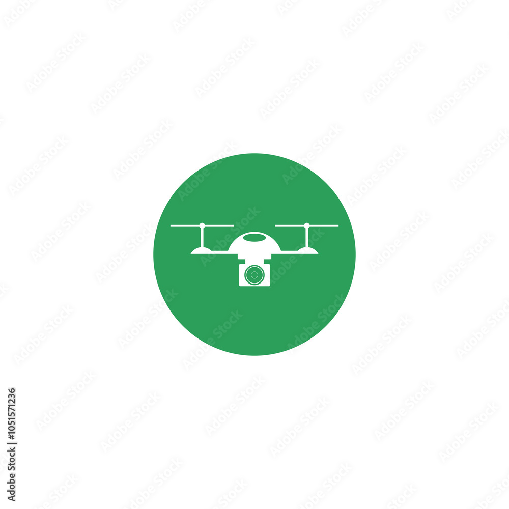 Poster drone circle icon isolated on transparent background