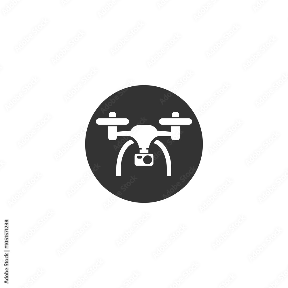 Poster drone circle icon isolated on transparent background