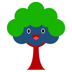 This cute tree character is ideal for children's books, eco-friendly branding, comics, and nature-themed illustrations, adding charm to any kids' media or eco-focused project.