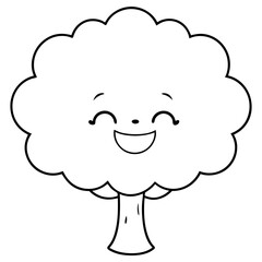 This cute tree character is ideal for children's books, eco-friendly branding, comics, and nature-themed illustrations, adding charm to any kids' media or eco-focused project.