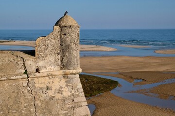 The castle of Cacela Velha overlooking the Ria Formosa Natural Park, Algarve, Portugal