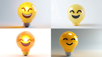 Obraz premium 3D face with lightbulb