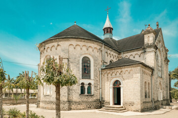 Scenic view of the Holy Ghost Catholic Church in Bagamoyo, Tanzania