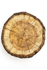 Fototapeta premium A piece of wood cut in half, useful as building material or firewood