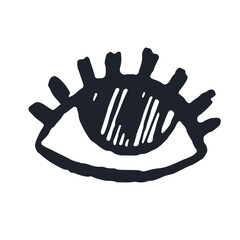 Scribble Sketch Icon of Eye. Hand drawn Doodle Isolated element