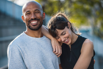 Happy couple enjoying on sunny day